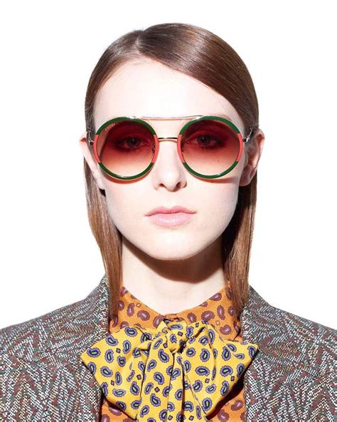 gucci round red green sunglasses|gucci aviator style sunglasses.